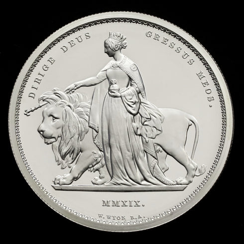 イギリス 2019年 エリザベス2世 ウナとライオン5ポンド銀貨 裸